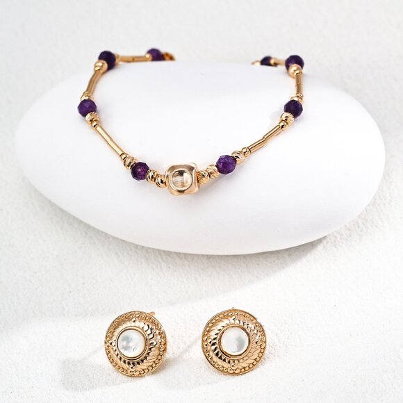 💜 Artisan Original Design Amethyst "Good Fortune" Beaded Bracelet | S925 - Picture 5 of 5